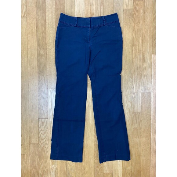Ann Taylor Petites Signature Womens Size 00P 26x25 Blue Straight Leg Pants Work - Picture 1 of 10